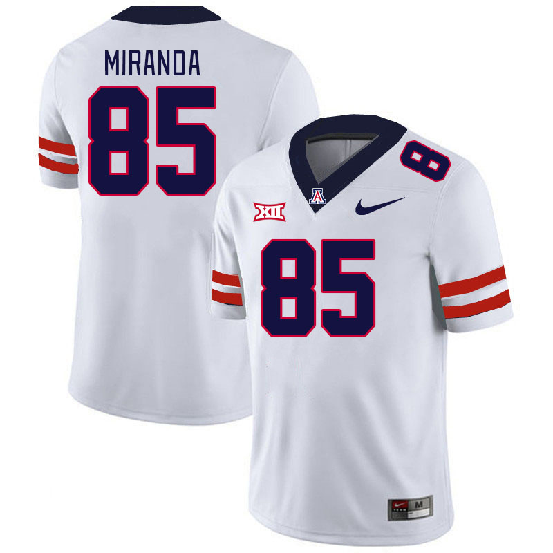 Arizona Wildcats #85 Roberto Miranda Big 12 Conference College Football Jerseys Stitched Sale-White